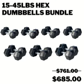 15-45lbs HEX Dumbbells Bundle