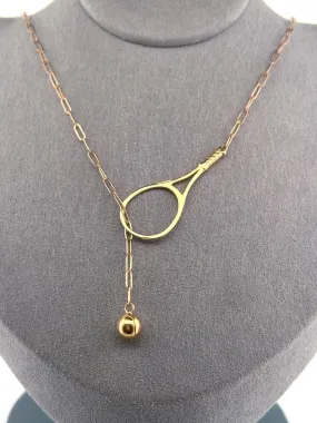 1.5" Lariat Solid Gold Tennis Necklace