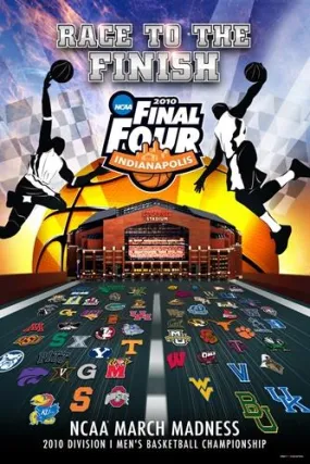 2010 NCAA Final Four Basketball "Race To The Finish" Print Poster 24" x 36"