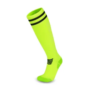 3 Pack Men's Lime Green Football Socks with Striped