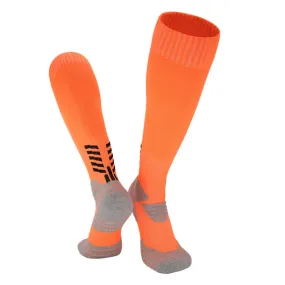 3 Pack Thick Cushioned Kids Football Socks Orange