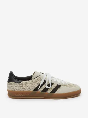 Adidas Gazelle Indoor Sneakers - Aluminum/Core Black with Gum Sole