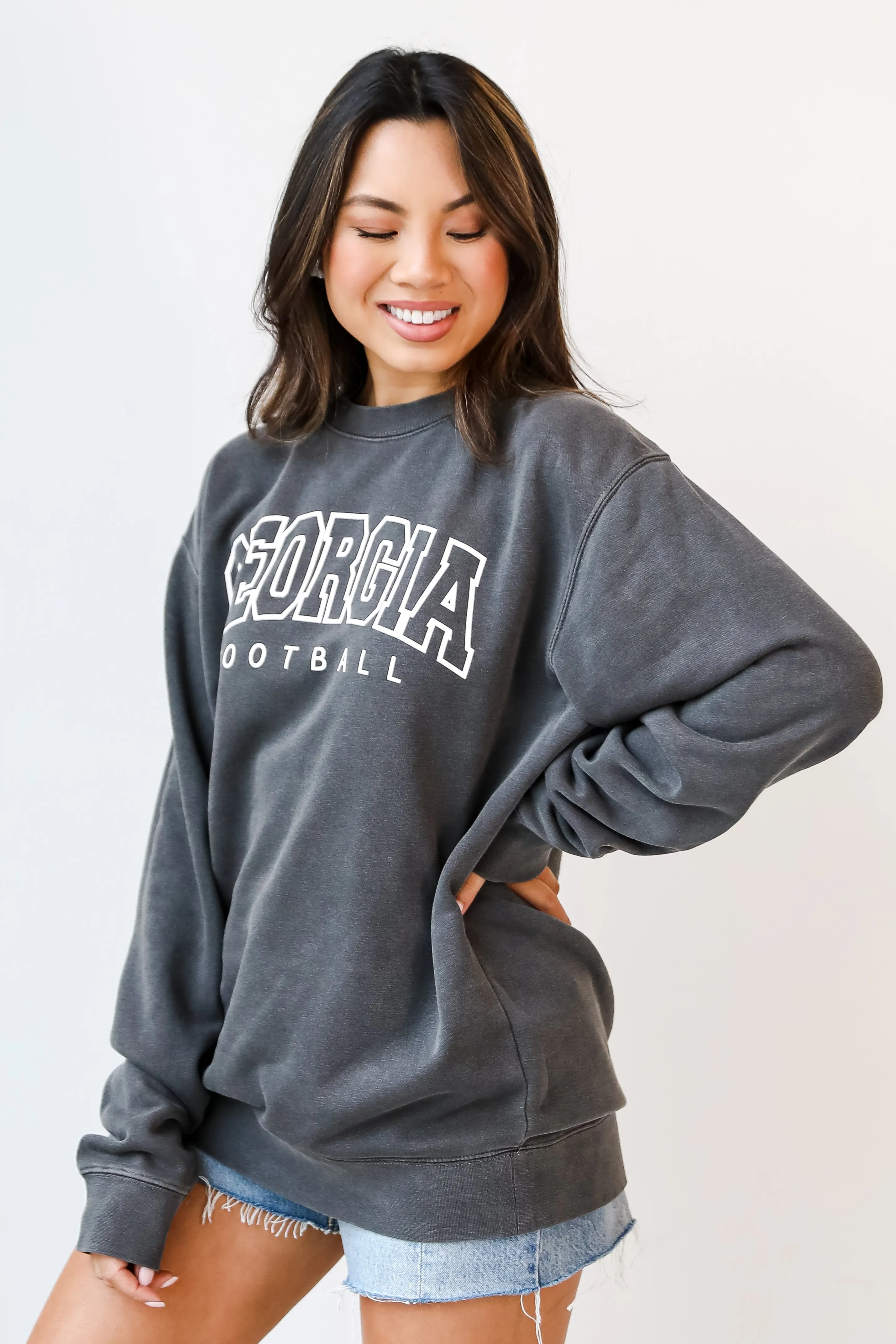 Black Georgia Football Block Letter Sweatshirt