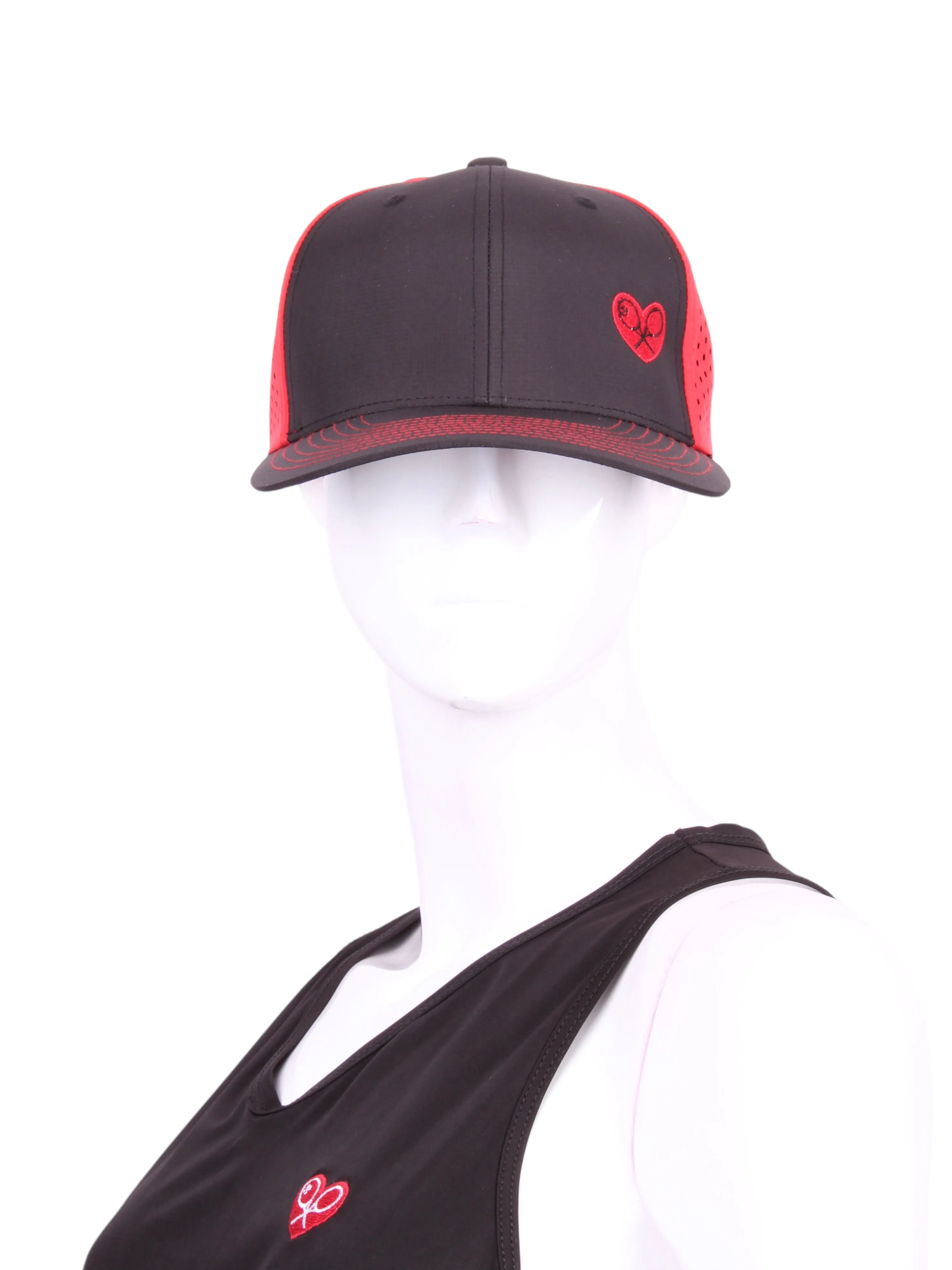 Black Hat   Red Heart & Holey Red Back