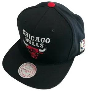 Chicago Bulls Red Logo Basketball Mitchell Ness Snapback Adjustable Wordmark Hat