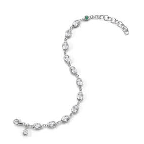 Oval Bezel Set Rock Crystal Tennis Bracelet