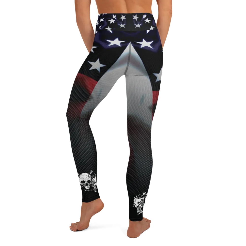 US Flag / Carbon Fiber Yoga Leggings